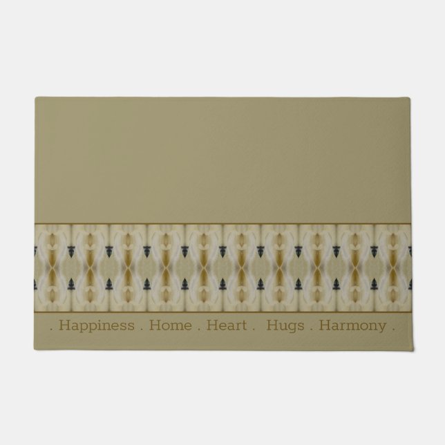Beige Oliven grau und schwarz Fußmatte (Vorderseite)