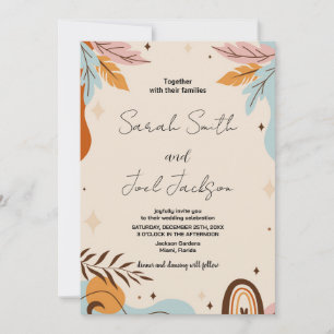 Beige Orange Hochzeitseinladungen Einladung