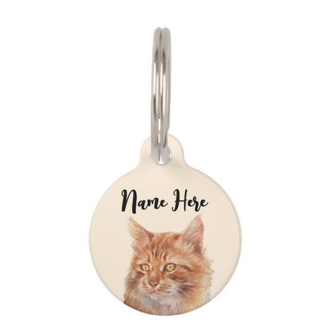 Beige Orange Stray Ginger Cat Haustiermarke (Vorderseite)