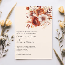 Beige Orangenblumen Hochzeit
