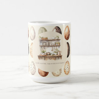 Beige Ostern Vintage Küchen Familienname Kaffeetasse