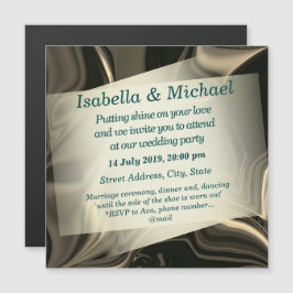 Beige "Papier" auf hellbraunen Wellen, laden Magneteinladung