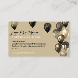 Beige Party Event Planner Elegante Bollen Visitenkarte