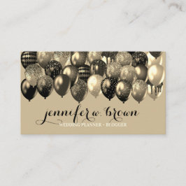 Beige Party Event Planner Elegante Bollen Visitenkarte