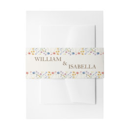Beige Pastel Wildblume Einladungsbanderole