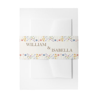 Beige Pastel Wildblume Einladungsbanderole