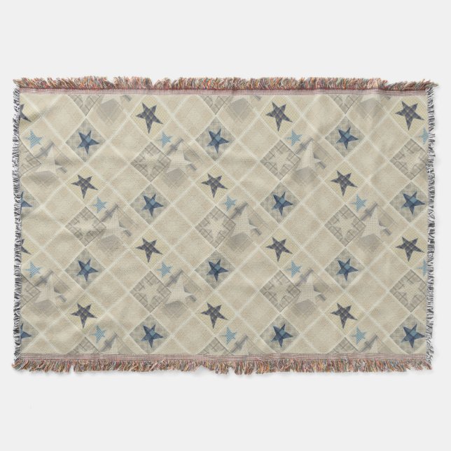 Beige-Patchwork Decke (Vorderseite)
