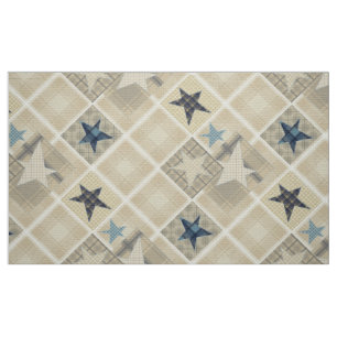 Beige-Patchwork Stoff