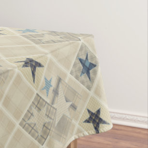 Beige-Patchwork Tischdecke