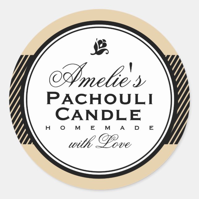 BEIGE | PERSONALISIERTER SOAP & CANDLE STICKER (Vorderseite)