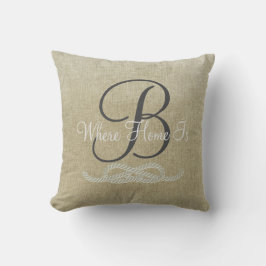 Beige personalisiertes Seefamiliethrow-Kissen Kissen