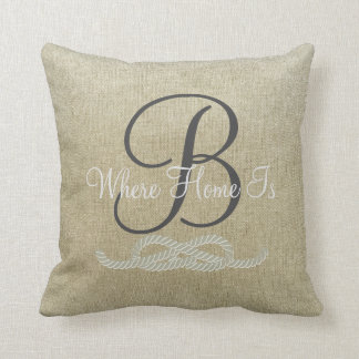 Beige personalisiertes Seefamiliethrow-Kissen Kissen