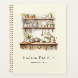 Beige Personalized Easter Recipes Planer