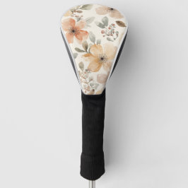 Beige Pfirsich Blumen Wasserfarbe Botanisches Must Golf Headcover