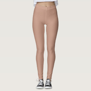 Beige Pink Dance Workout Gym Leggings