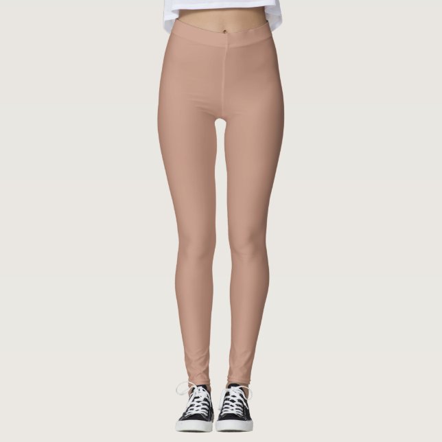 Beige Pink Dance Workout Gym Leggings (Vorderseite)