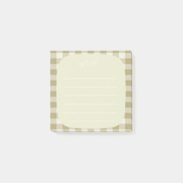 Beige Plaid Note Design Post-it Klebezettel