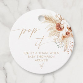 Beige Pop es, wenn sie Boho Pampas Grass Pop Geschenkanhänger