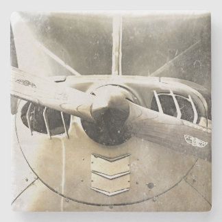 Beige Propellerflugzeuge Steinuntersetzer