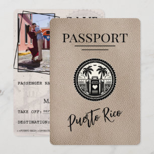 Beige Puerto Rico Passport Save The Date