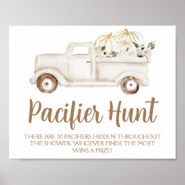 Beige Pumpkin Schnuller Hunt Baby Showspiel Poster