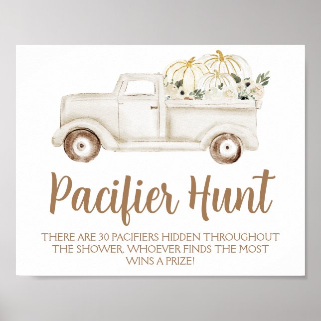 Beige Pumpkin Schnuller Hunt Baby Showspiel Poster (Vorne)