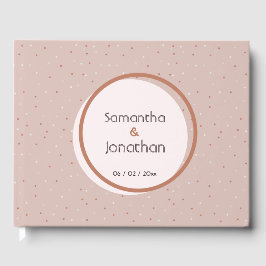 Beige Punkte und Kreise Hochzeit Gästebuch