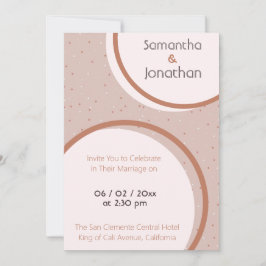 Beige Punkte und Kreise zum Hochzeitsempfang Einladung