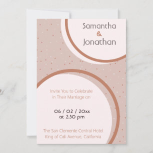 Beige Punkte und Kreise zum Hochzeitsempfang Einladung