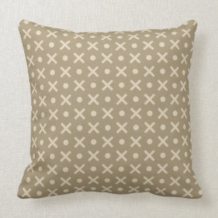 Beige Punkte und Kreuze geometrisches Muster Kissen