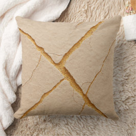 Beige Putztextur an der Wand Kissen