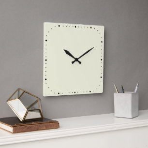 Beige quadratische Wall-Uhr mit ohne Zahlen Wanduhr