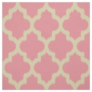 Beige Quatrefolie Ikat & benutzerdefinierter rosa  Stoff