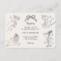 Beige Retro Cocktail Party Bridal Registrierung Be