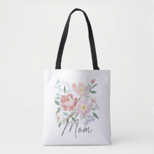 Beige Rosa Blumenmütter Tag Witty Caption Tasche