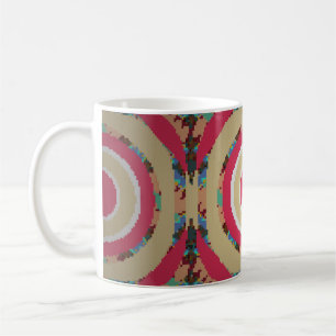 Beige, rosa und blaue Textur. Abstrakte Ornamente. Kaffeetasse