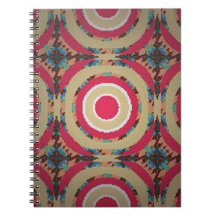 Beige, rosa und blaue Textur. Abstrakte Ornamente. Notizblock