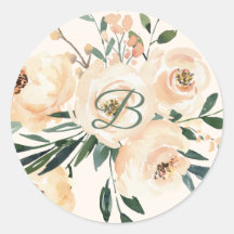 Beige Rose Blumenaufkleber