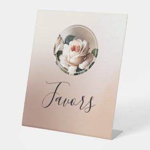 Beige Rose Brautparty Favor Sockelschild