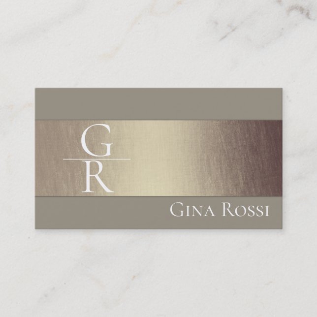 Beige & Rose Gold Minimalistisch Visitenkarte (Vorderseite)