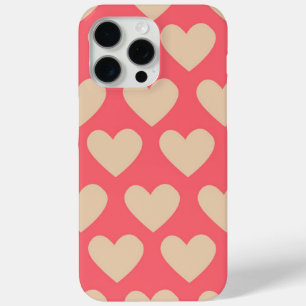Beige Rot Niedlich Einfaches Herzmuster Case-Mate iPhone Hülle