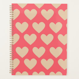 Beige Rouge mignon Simple Motif de coeur