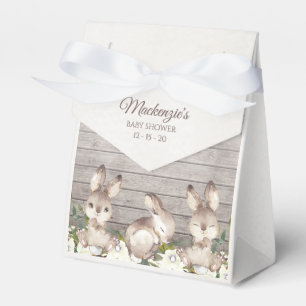 Beige Rustikale Kaninchen-Babydusche Geschenkschachtel