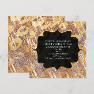 Beige Sandy Schimmer Leopard Glamour Einladungen