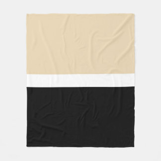 Beige Schwarz Abstrakter Streifen Fleecedecke