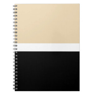 Beige Schwarz Abstrakter Streifen Notizblock