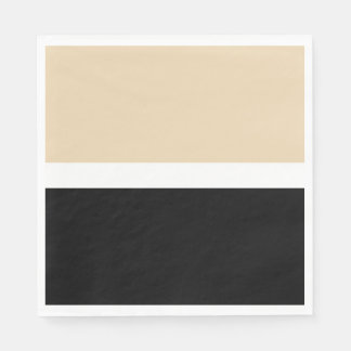 Beige Schwarz Abstrakter Streifen Serviette