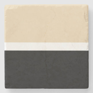 Beige Schwarz Abstrakter Streifen Steinuntersetzer