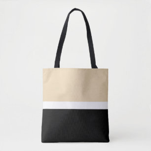 Beige Schwarz Abstrakter Streifen Tasche
