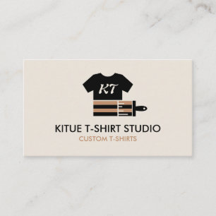 Beige schwarz-braune farbige Shirts Pinselpinsel Visitenkarte